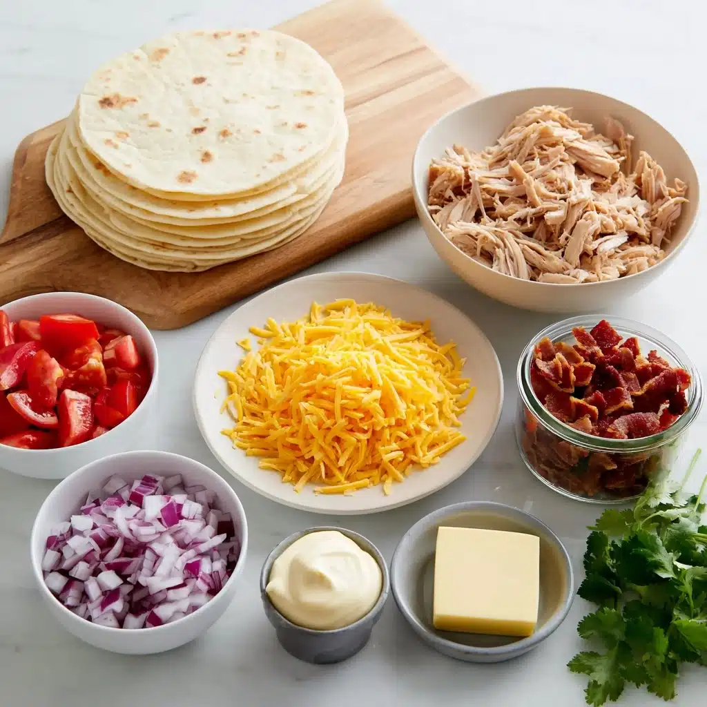 Easy Chicken Bacon Ranch Quesadilla Recipe - Recipe Image