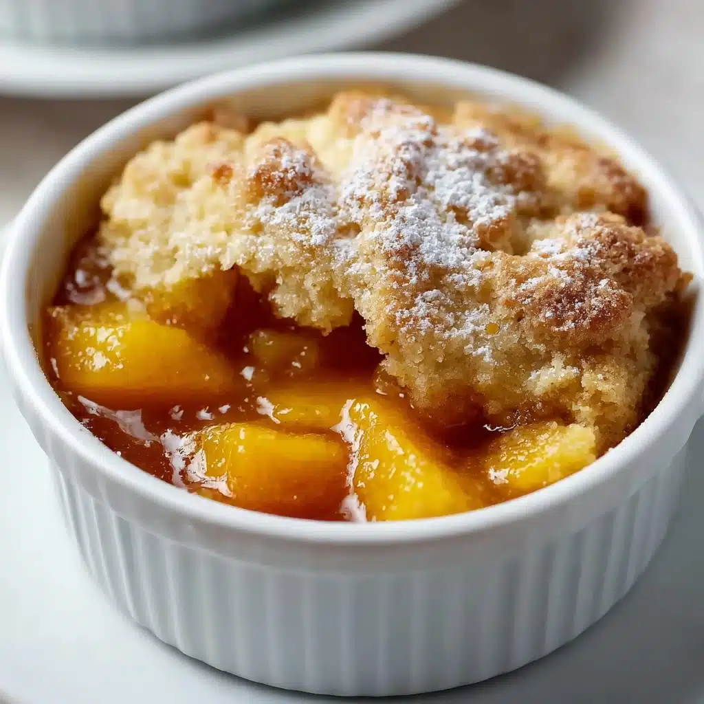 Peach Cobbler That’s Gooey Inside With A Crisp Sugary Crust Recipe - Recipe Image