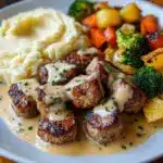 "Garlic Butter Steak Bites with a Rich Parmesan Cream Sauce Recipe