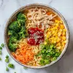 "Chicken and Veggie Rainbow Ramen Recipe