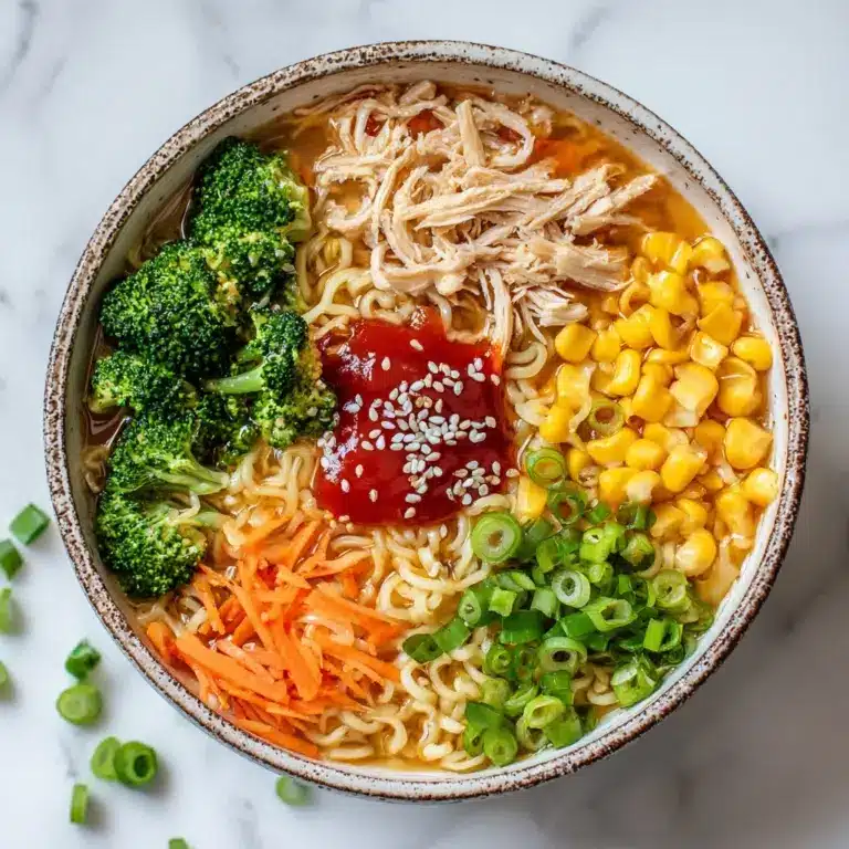 "Chicken and Veggie Rainbow Ramen Recipe