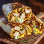 Ooey-Gooey Cheesy Garlic Chicken Wraps Recipe