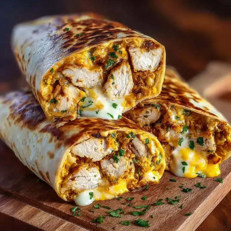 Ooey-Gooey Cheesy Garlic Chicken Wraps Recipe