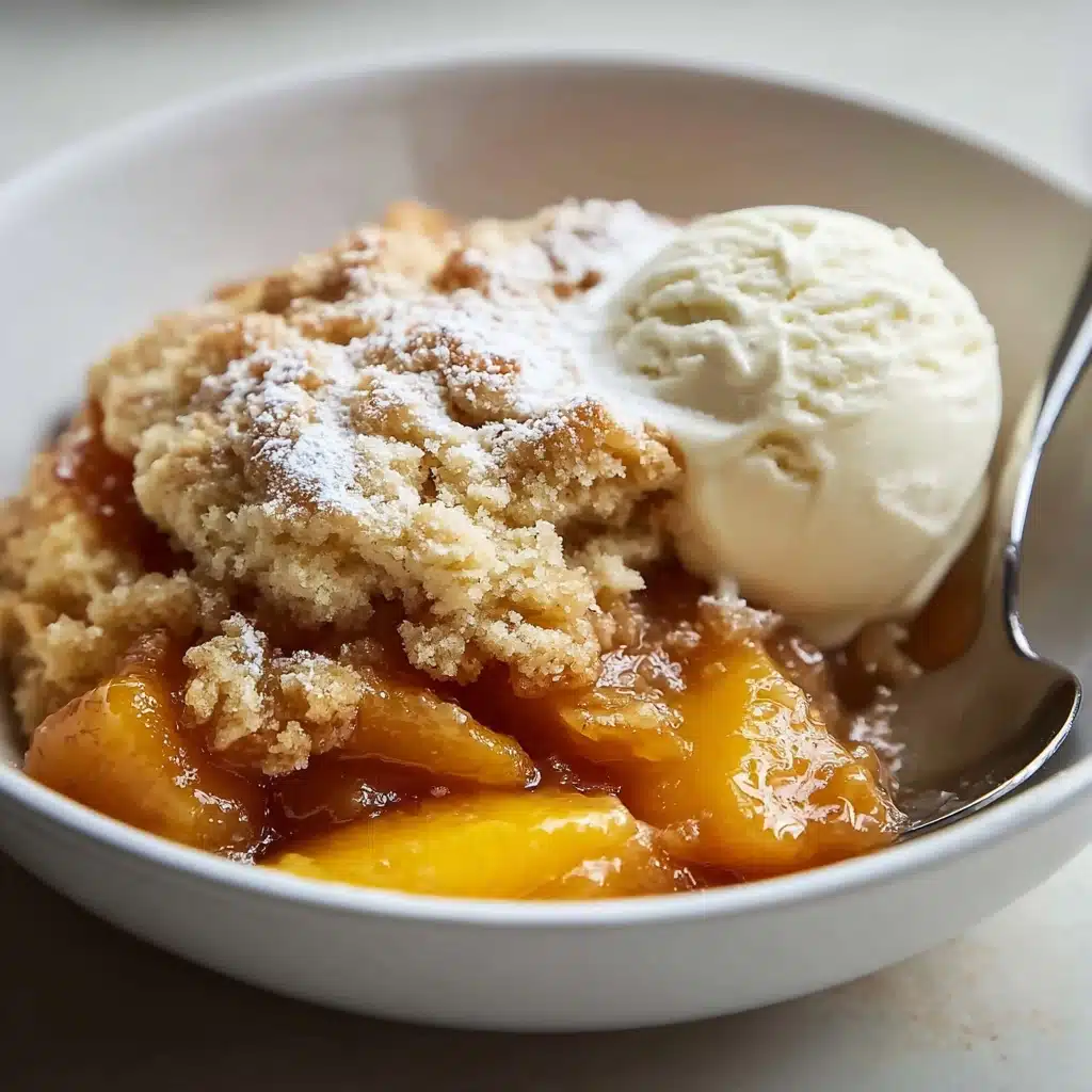 Peach Cobbler That’s Gooey Inside With A Crisp Sugary Crust Recipe - Recipe Image