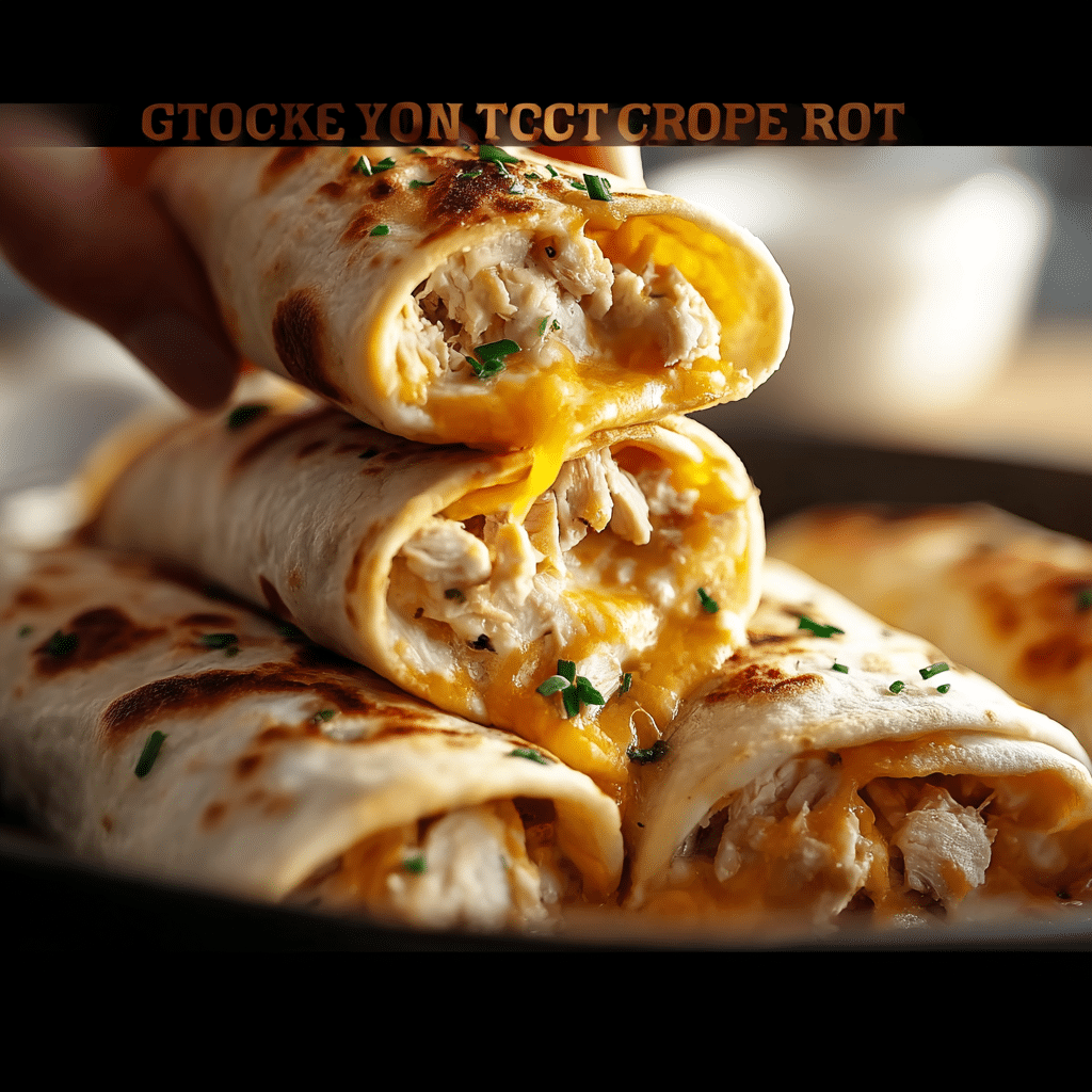 Cheesy Garlic Chicken Wraps Recipe - Recipe Image
