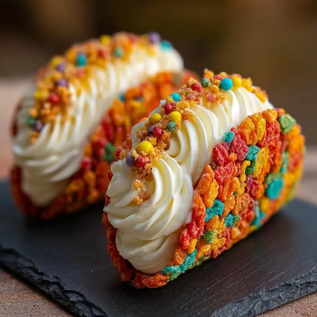 Fruity Pebbles Cheesecake Tacos Recipe - Recipe Image