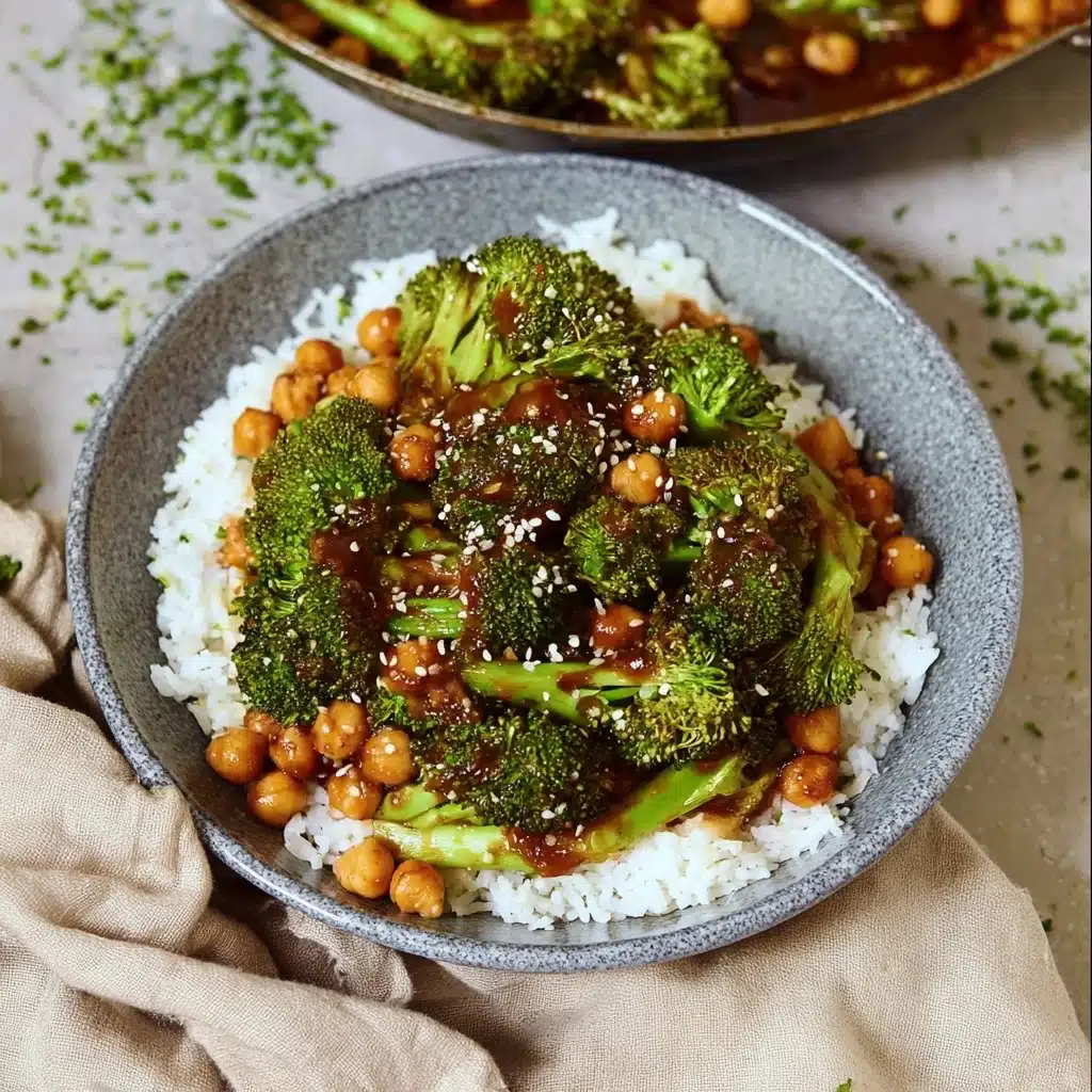 Garlic Broccoli Stir Fry With Chickpeas Recipe - Recipe Image