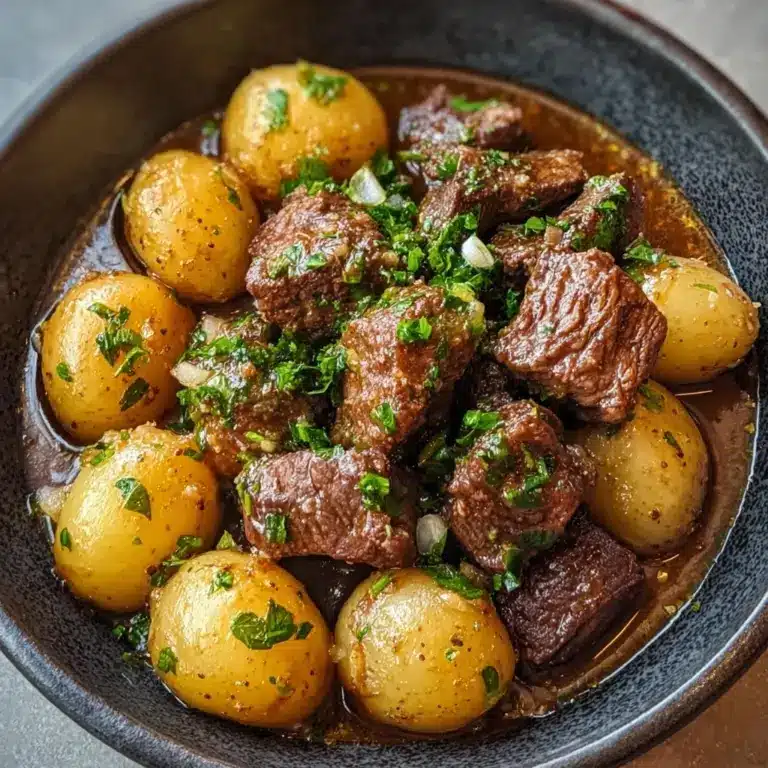 Garlic Butter Beef Bites with Potatoes Recipe