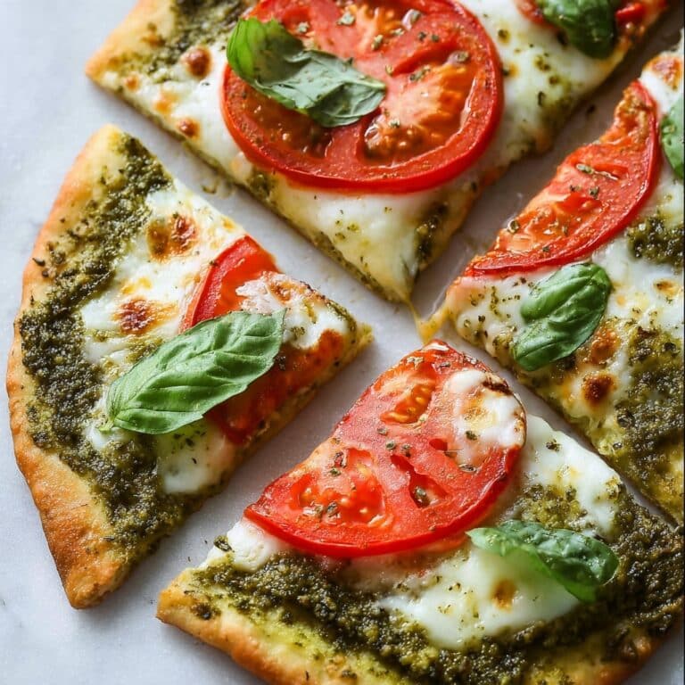 Pesto Flatbread Pizza Recipe
