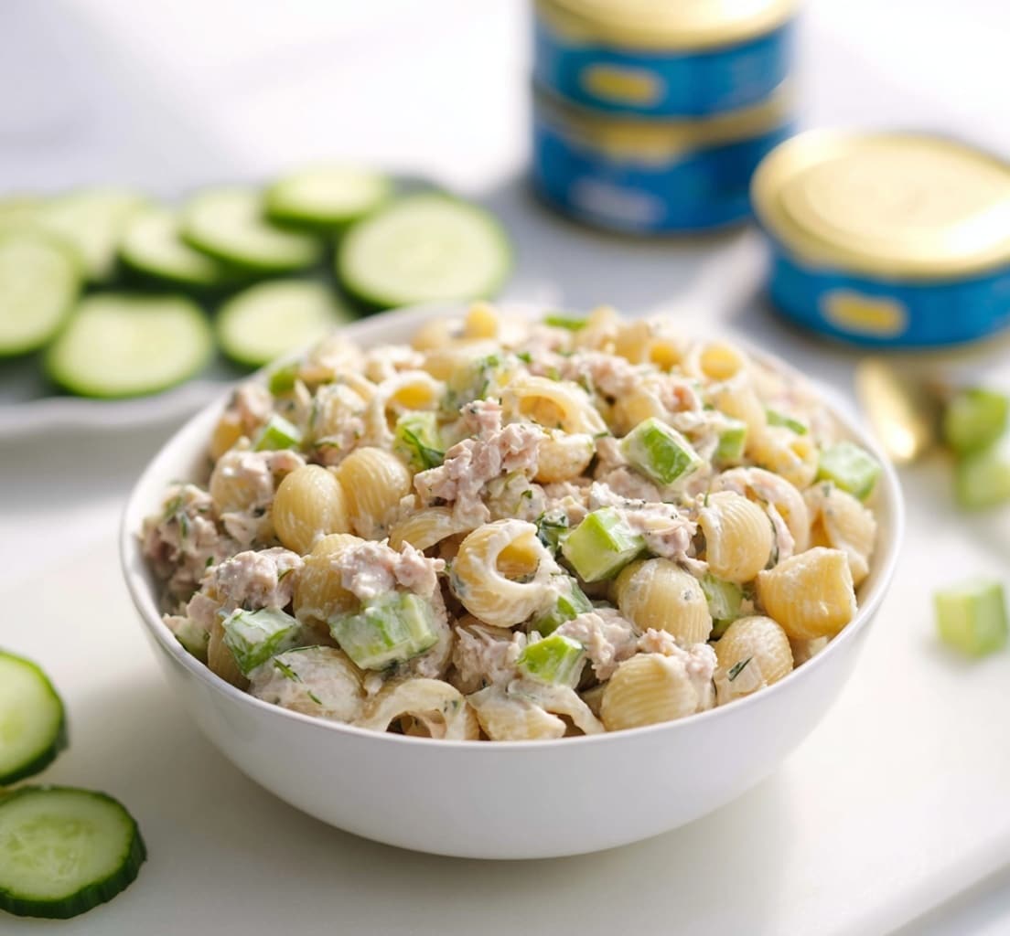 Dill Pickle Tuna Pasta Salad Recipe - Recipe Image