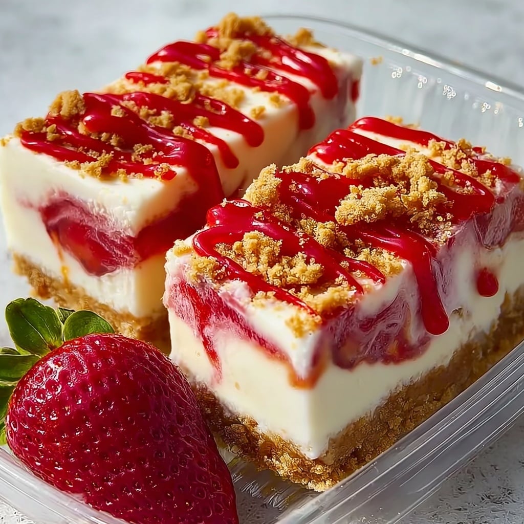 Strawberry Cheesecake Slices Recipe - Recipe Image