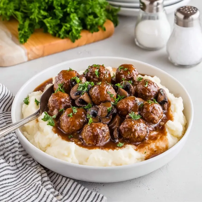Slow Cooker Salisbury Steak Meatballs Recipe