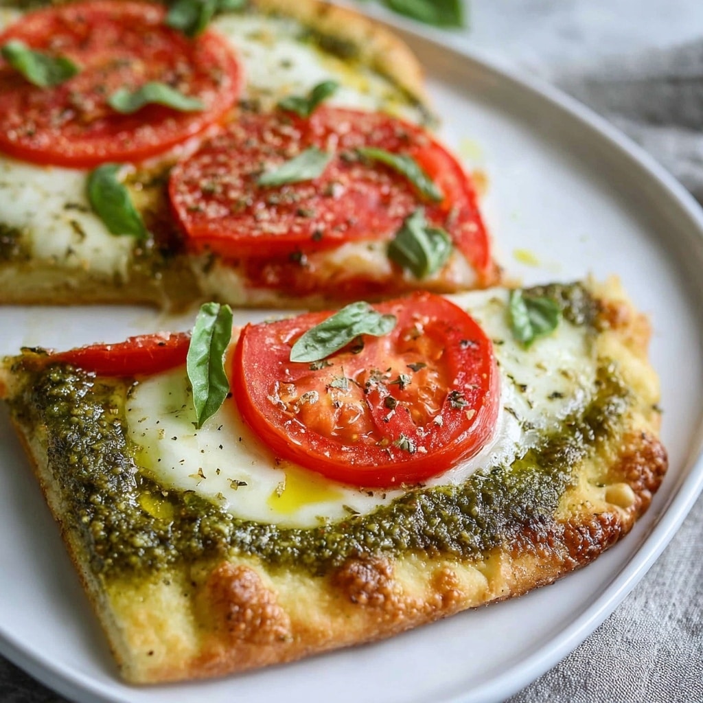 Pesto Flatbread Pizza Recipe - Recipe Image