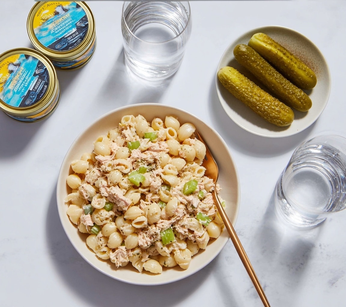 Dill Pickle Tuna Pasta Salad Recipe - Recipe Image
