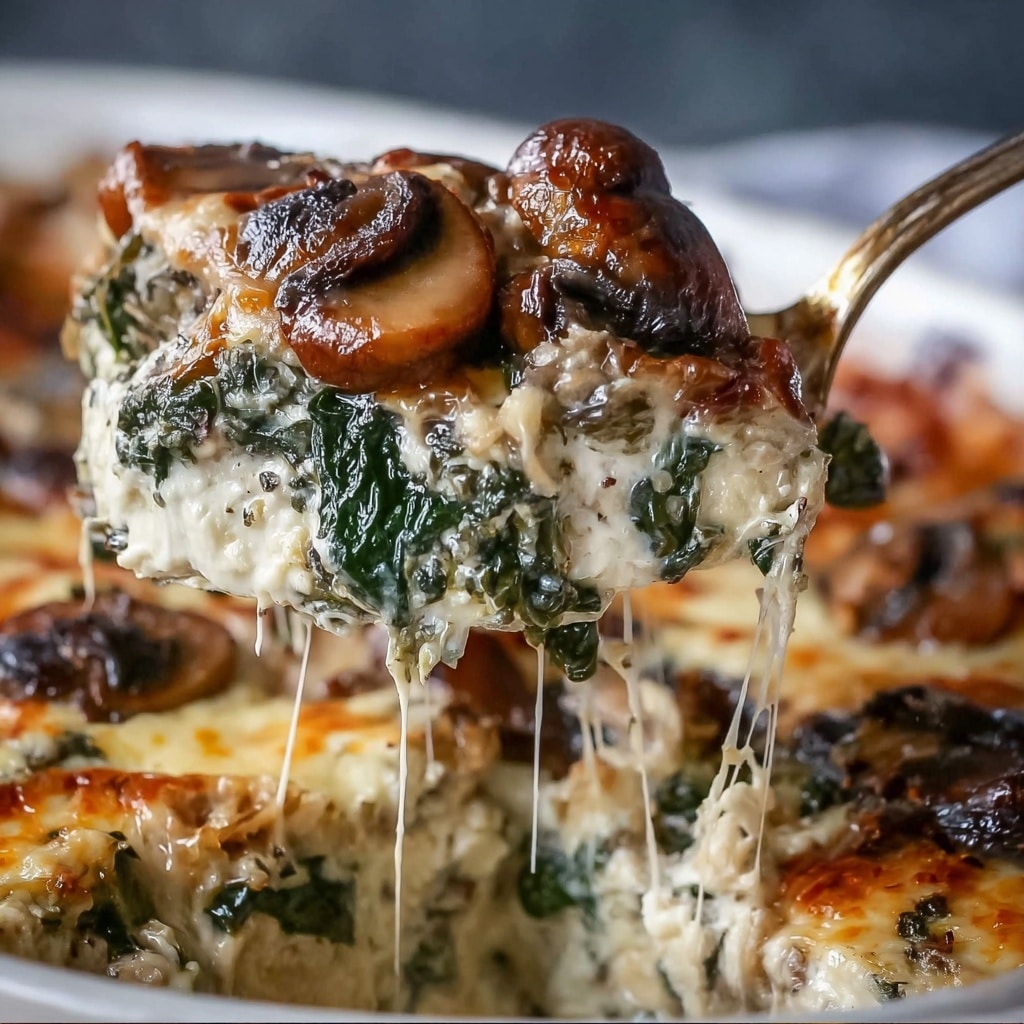Chicken Spinach and Mushroom Low-Carb Casserole Recipe - Recipe Image