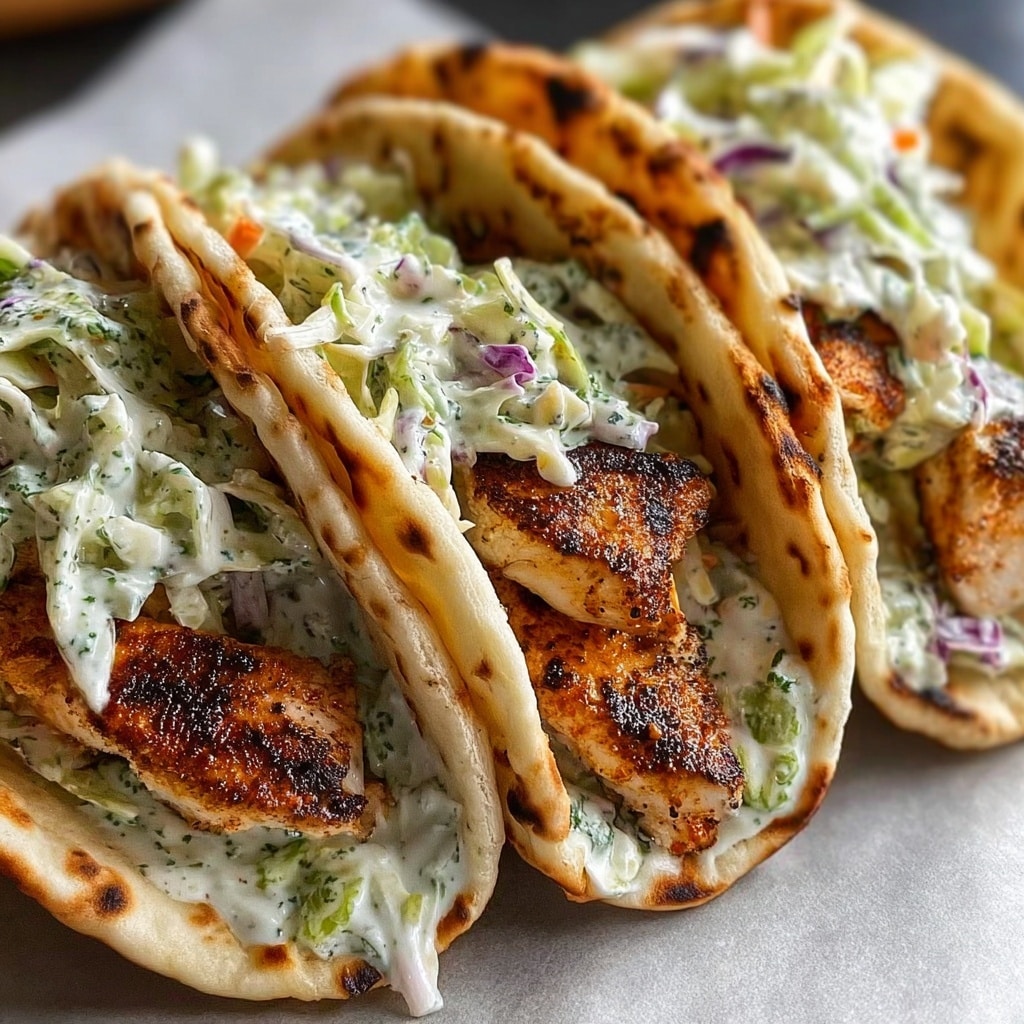 Chicken Pitas with Herby Ranch Slaw Recipe - Recipe Image