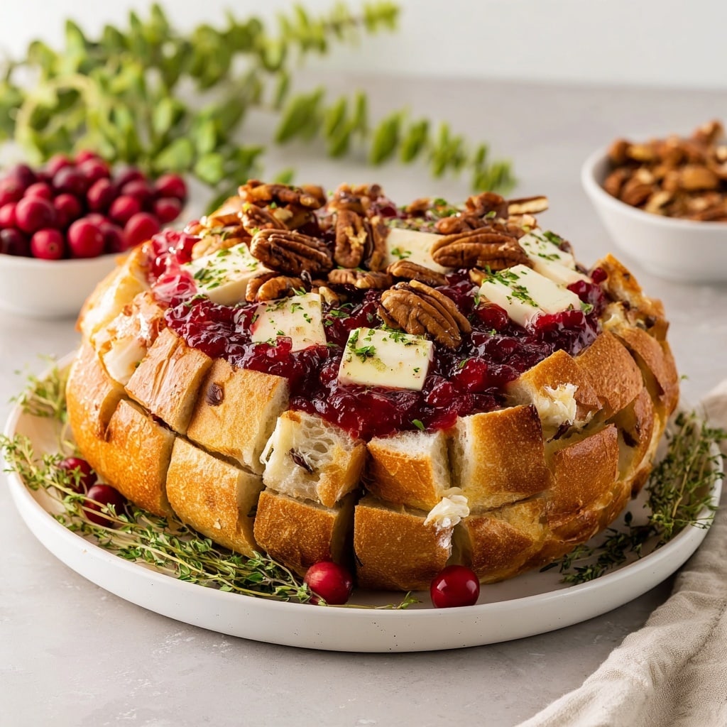 Pull-Apart Sourdough Brie and Cranberry Bread Recipe - Recipe Image