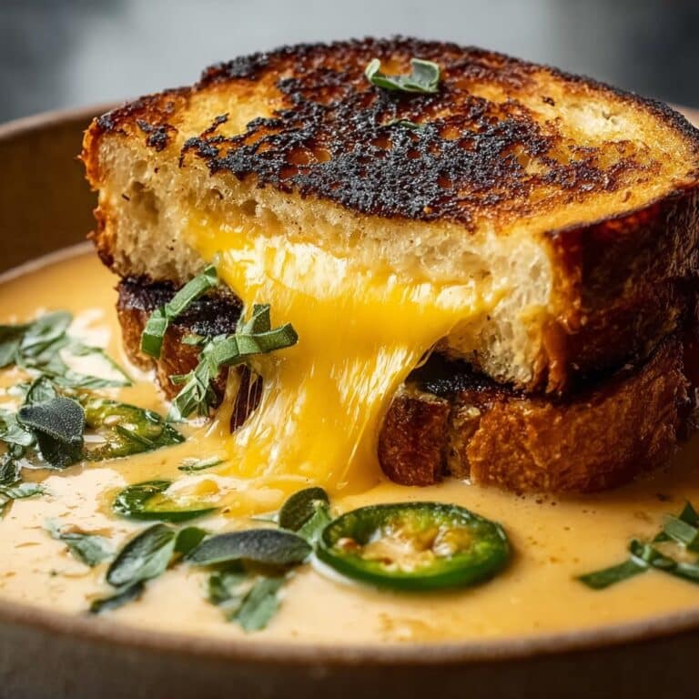 Spicy Jalapeño Popper Soup with Grilled Cheese Dippers Recipe
