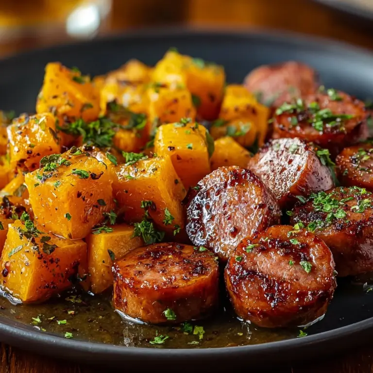 Sausage and Sweet Potatoes with Honey Garlic Sauce Recipe
