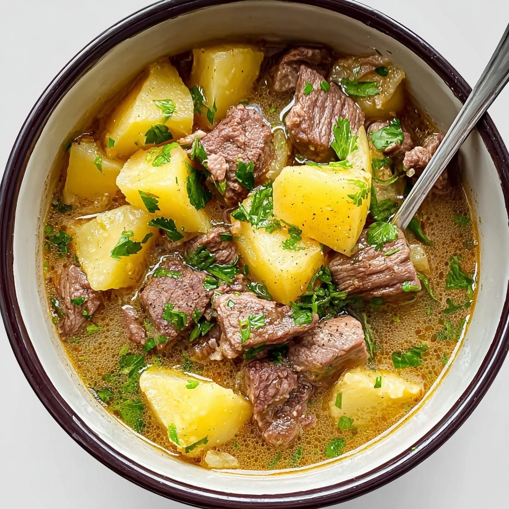 Slow Cooker Steak and Cheddar Potato Casserole Recipe - Recipe Image
