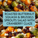 Cranberry-Glazed Roasted Butternut Squash, Brussels Sprouts, and Sweet Potato Salad Recipe