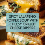 Spicy Jalapeño Popper Soup with Grilled Cheese Dippers Recipe
