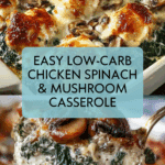 Chicken Spinach and Mushroom Low-Carb Casserole Recipe