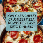 Low Carb Cheesy Crustless Pizza Bowl Recipe for Keto Meals Recipe