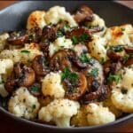 Garlic Cauliflower Mushroom Skillet Recipe