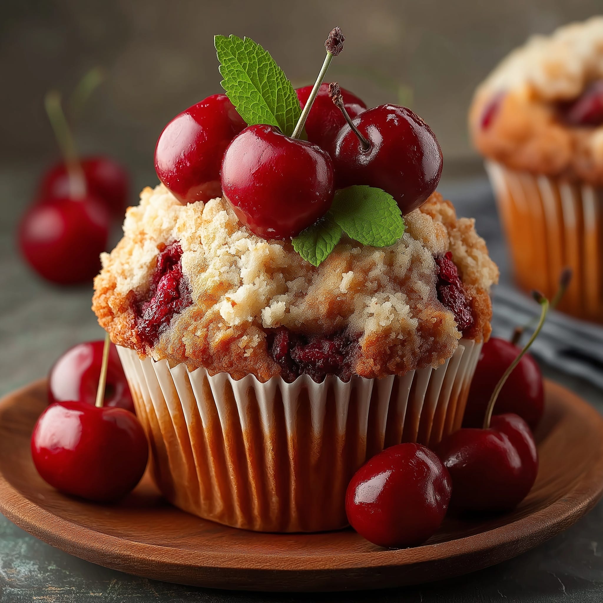 Cherry Cobbler Muffins Recipe - Recipe Image