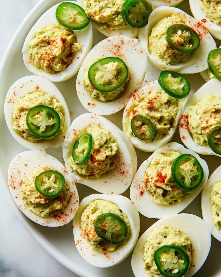 Mexican Deviled Eggs with Avocado and Jalapeño Recipe