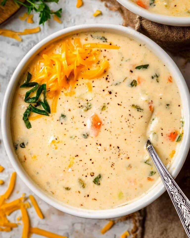 Creamy Potato and Carrot Soup with Cheddar and Green Onions Recipe