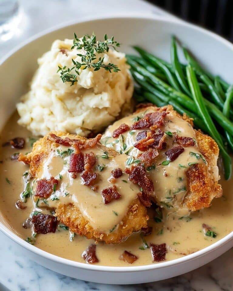 Smothered Chicken with Bacon and Rich Gravy Recipe