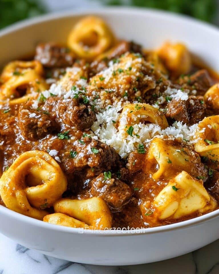 Cheesesteak Tortellini in Rich Provolone Sauce Recipe