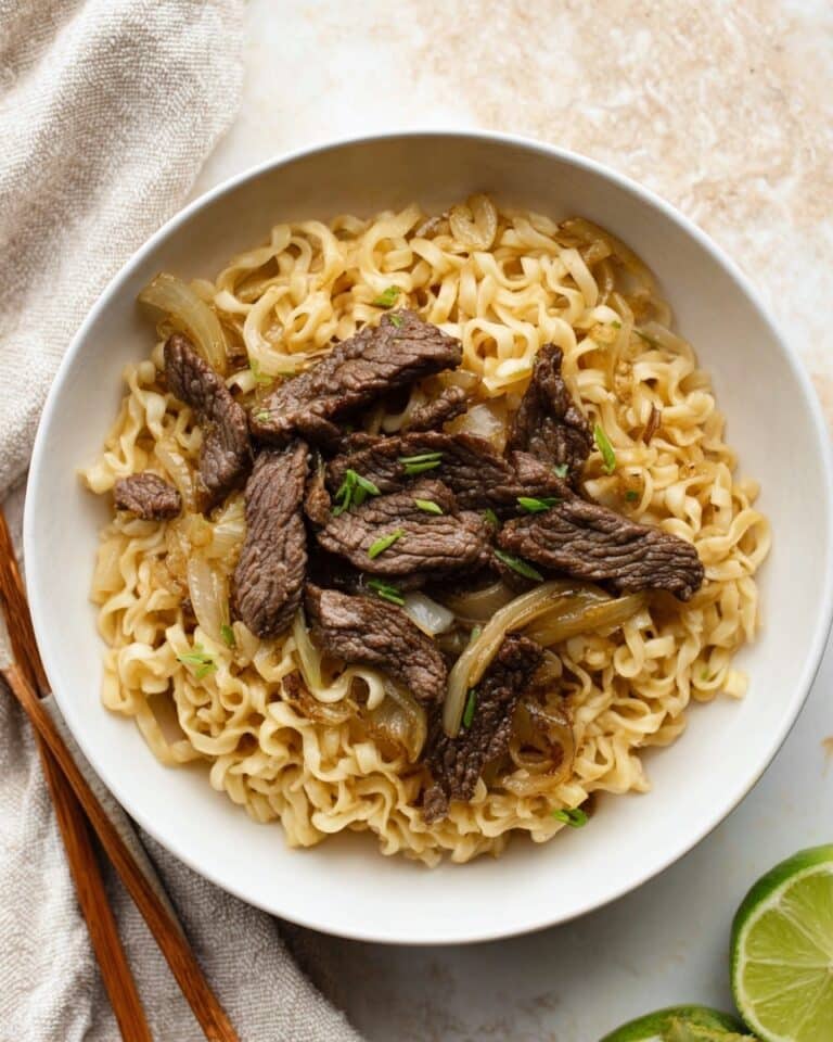 Beef and Ramen Noodles Stir-Fry with Hoisin and Sriracha Recipe