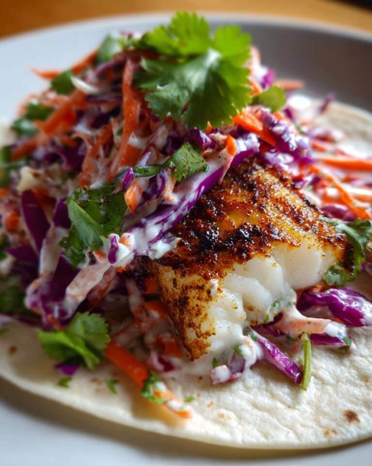 Grilled Fish Tacos with Chipotle Slaw Recipe