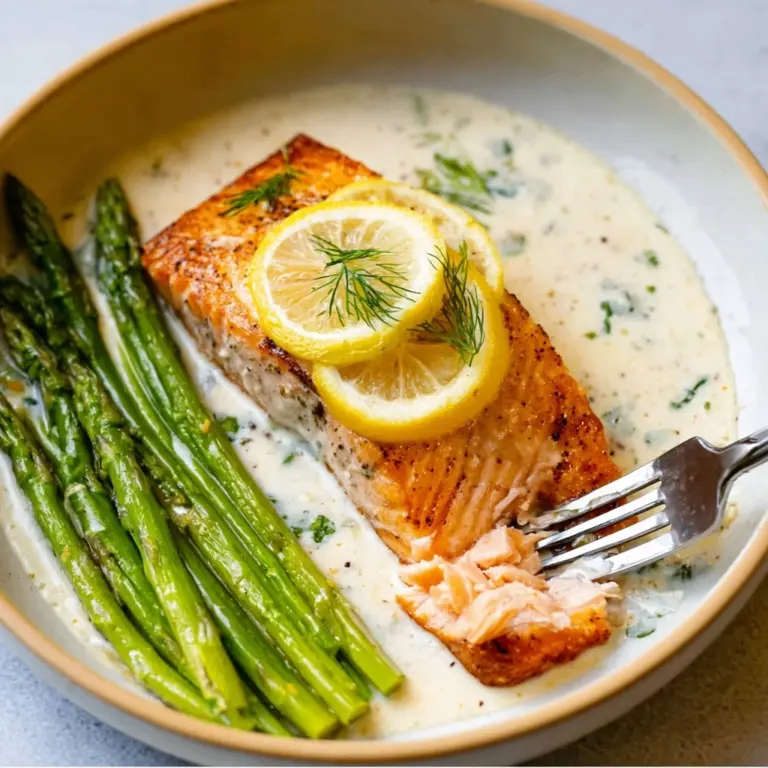 Salmon with Lemon Cream Sauce Recipe