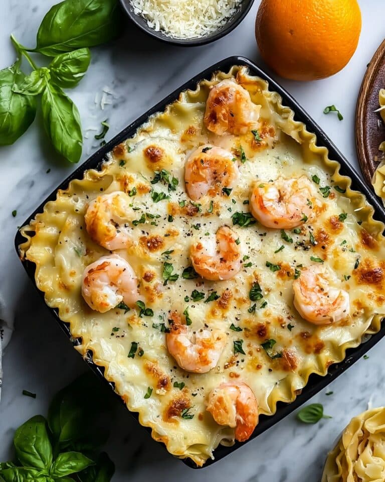 Garlic Butter Shrimp Scampi Lasagna Recipe