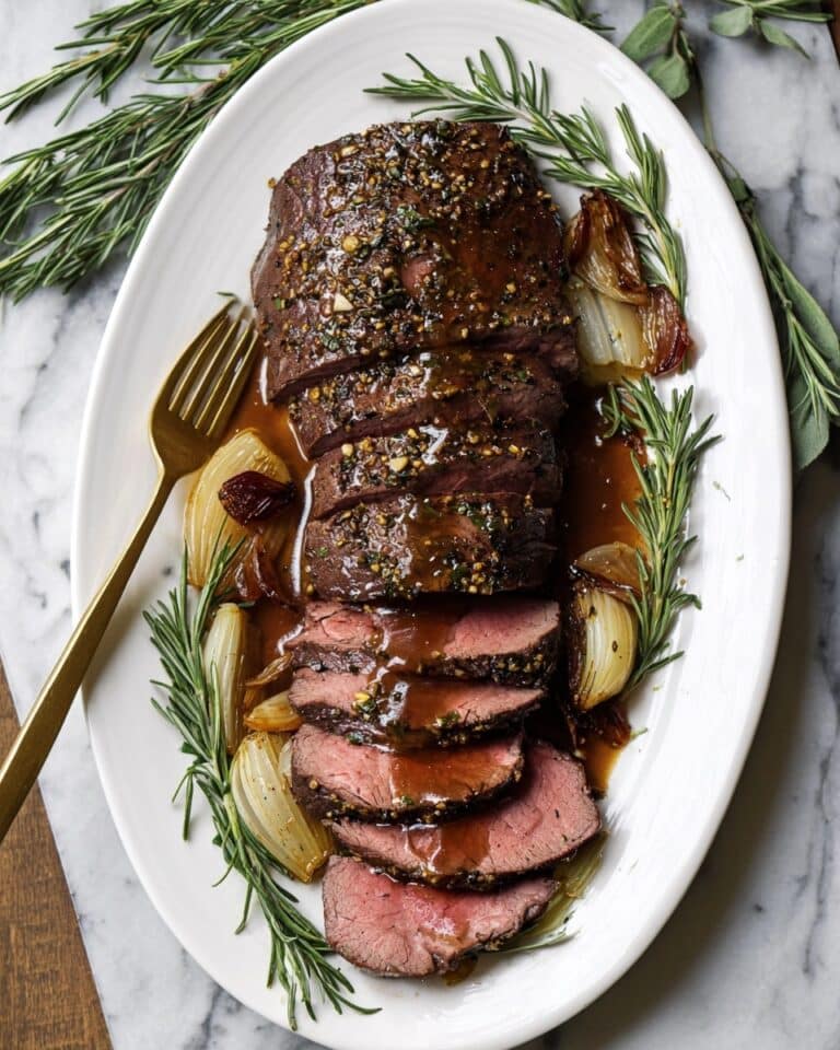 Slow-Roasted Beef Tenderloin with Shallots and Port Recipe