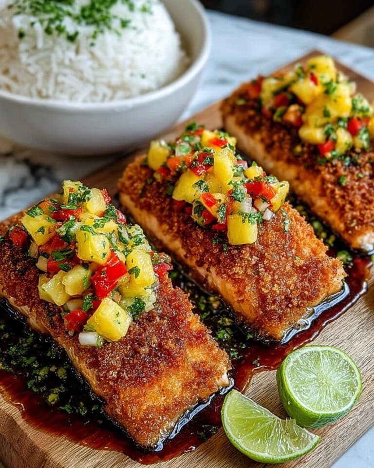 Coconut Crusted Salmon with Pineapple Salsa Recipe