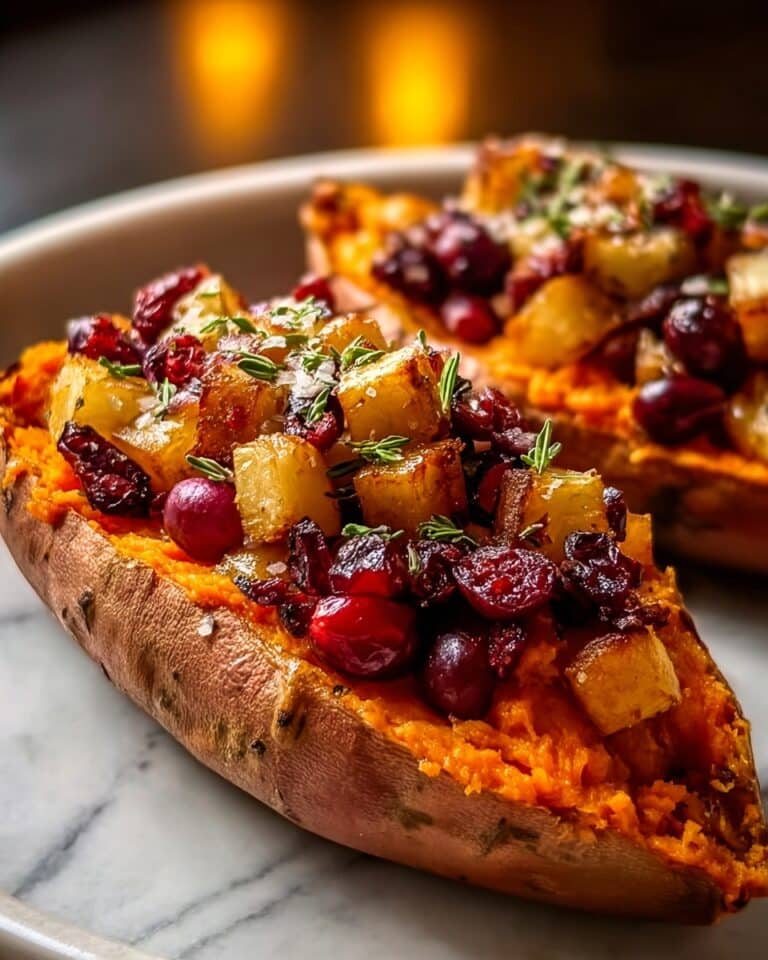 Cranberry Apple Twice Baked Sweet Potatoes Recipe