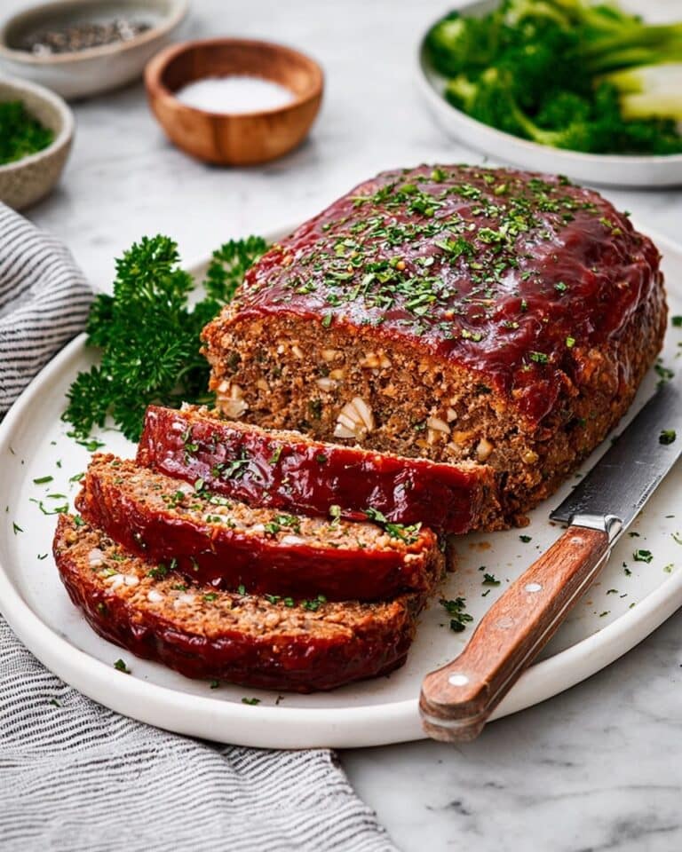 Mediterranean Meatloaf with Garlic Herb Sauce Recipe