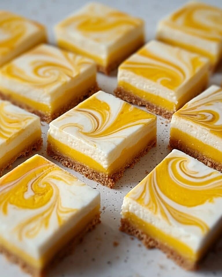 Elegant Lemon Marbled Cheesecake Bars Recipe