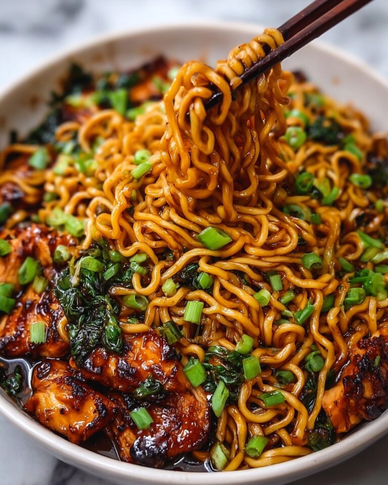 Sticky Garlic Chicken Noodles Recipe