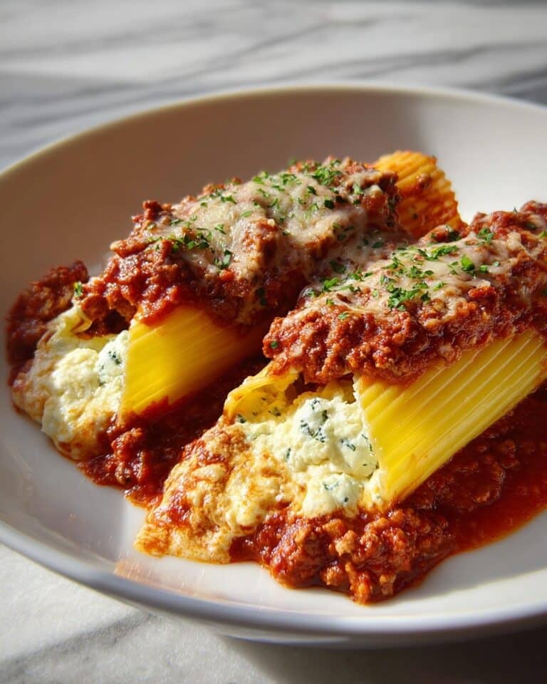 Stuffed Manicotti with Meat Sauce Recipe