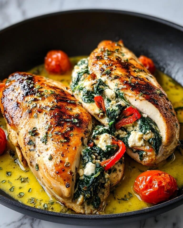 Roasted Red Pepper, Spinach, and Mozzarella Stuffed Chicken Recipe
