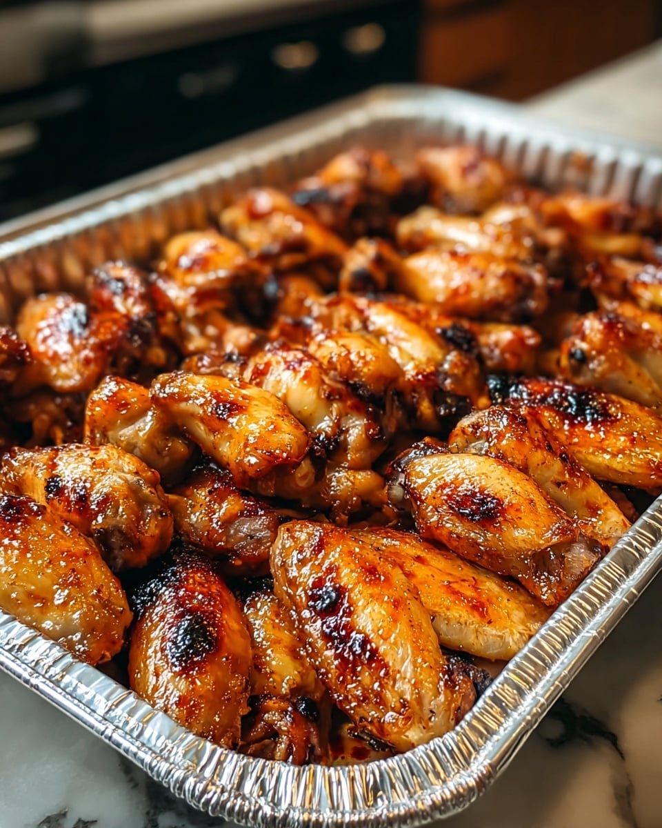 The image shows a white round plate filled with crispy, golden-brown chicken wings that have a textured, spiced coating. The wings are arranged in layers with some stacked on top of others, showcasing their crunchy skin with small green herb sprinkles. A small stainless steel round cup filled with bright red sauce sits on the side inside the plate. The whole setting is on a white marbled surface. Photo taken with an iphone --ar 4:5 --v 7