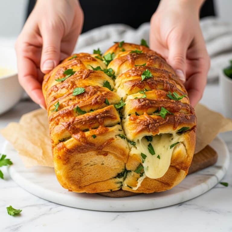 Garlic Herb Mozzarella Pull-Apart Bread with Sourdough Discard Recipe