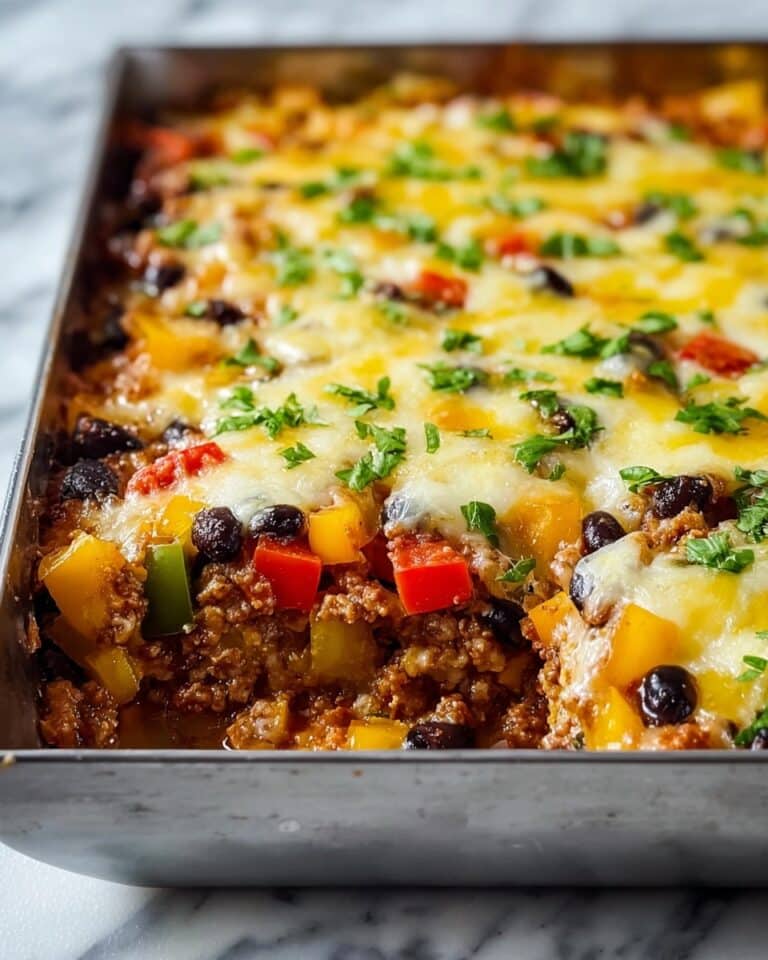 Mexican Spaghetti Squash Casserole with Ground Turkey, Black Beans, and Corn Recipe