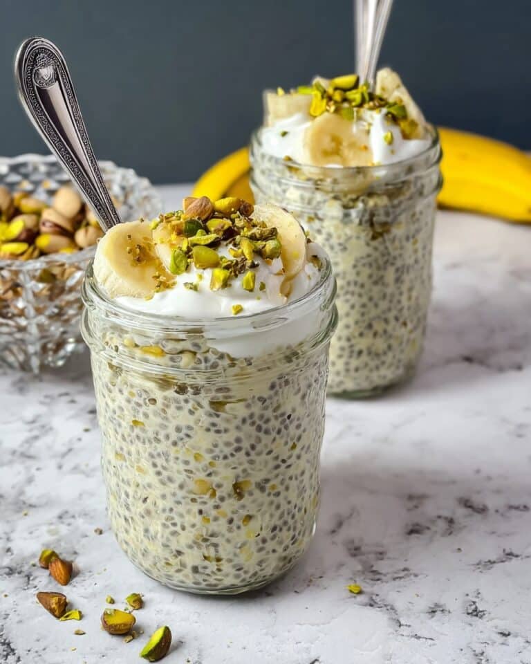 Creamy High Protein Pistachio Pudding Overnight Oats Recipe